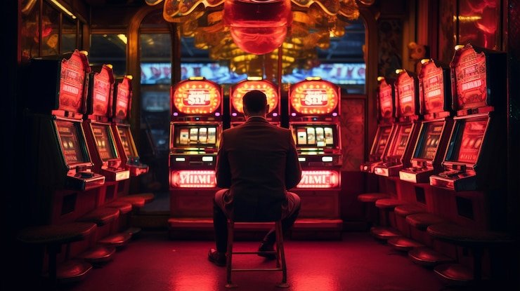 Android phone screen showing win456 Push Gaming slot game with spin button and balance display